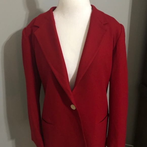 Sag Harbor Jackets & Blazers - Sag Harbor 100% Wool Red 1 Button Jacket